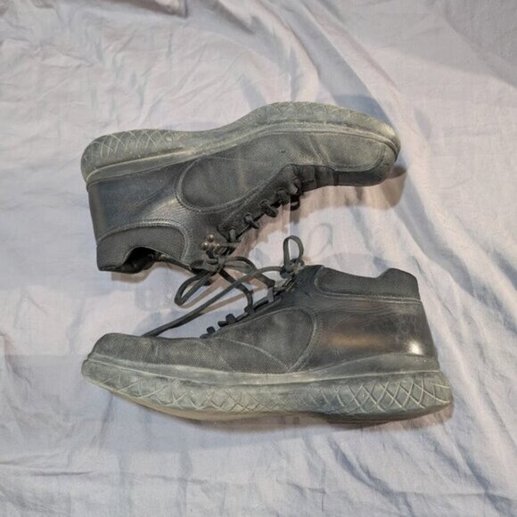 Prada Black Leather and Canvas Sneakers Men Size 9 - Picture 9 of 10